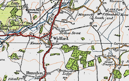 Old map of Widford in 1919