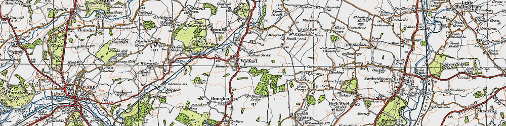 Old map of Widford in 1919