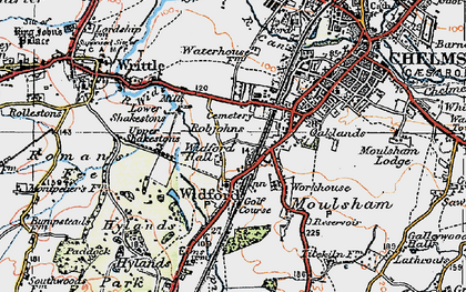 Old map of Widford in 1920