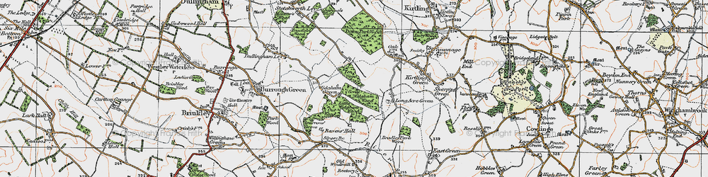Old map of Bradley Park Wood in 1920