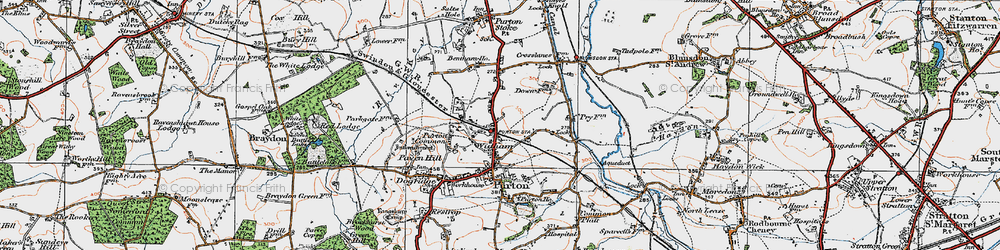 Old map of Widham in 1919