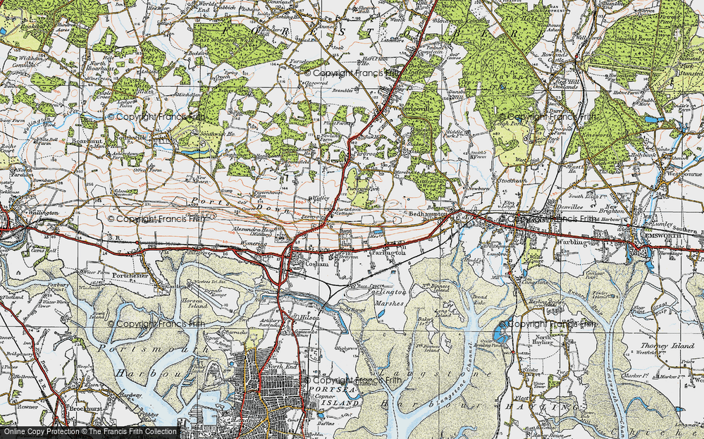 Old Map of Widley, 1919 in 1919