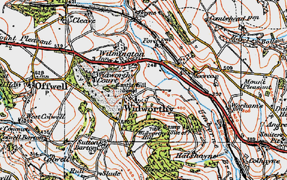 Old map of Widworthy in 1919