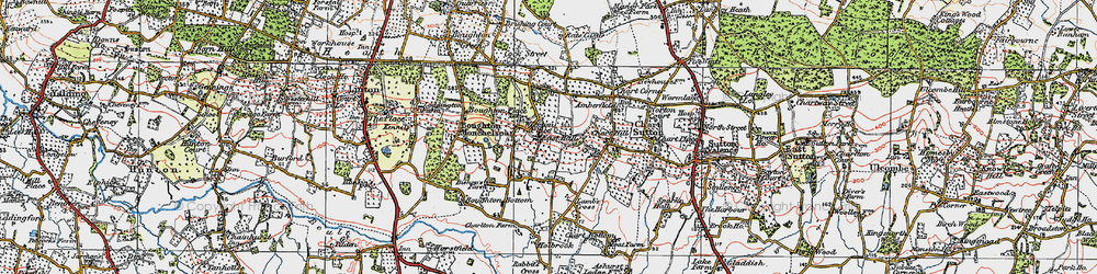 Old map of Wierton in 1921