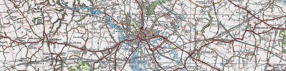 Old map of Wigan in 1924