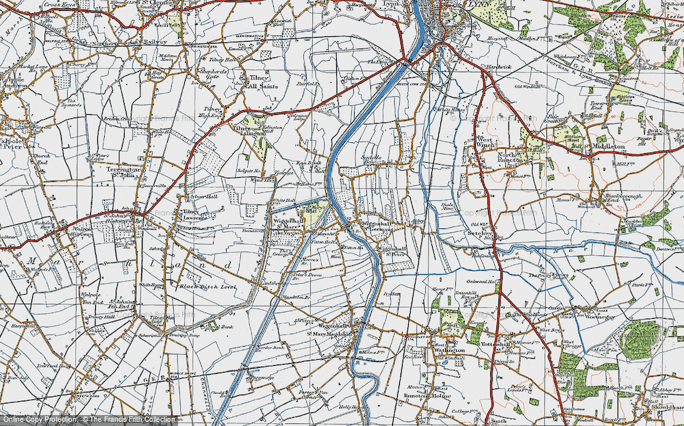 Old Map of Wiggenhall St Germans, 1922 in 1922