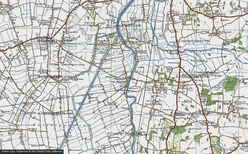 Old Map of Wiggenhall St Mary Magdalen, 1922 in 1922