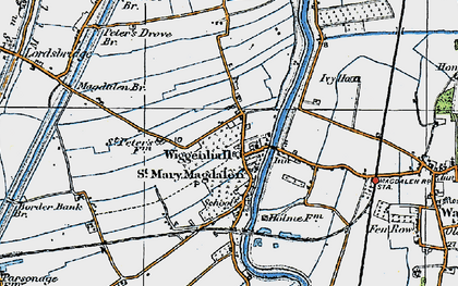 Old map of Wiggenhall St Mary Magdalen in 1922