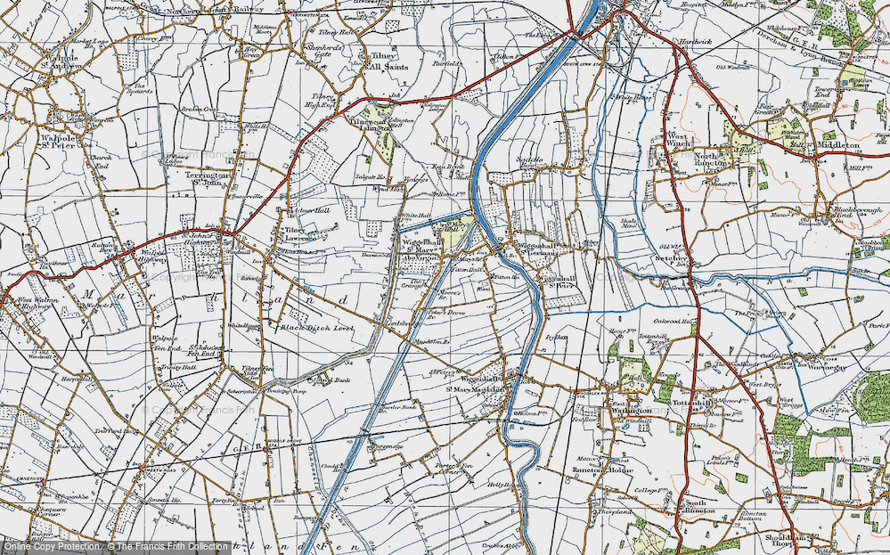 Old Map of Wiggenhall St Mary the Virgin, 1922 in 1922