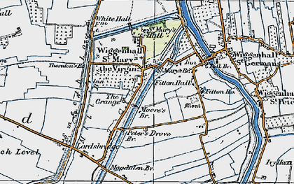 Old map of Wiggenhall St Mary the Virgin in 1922