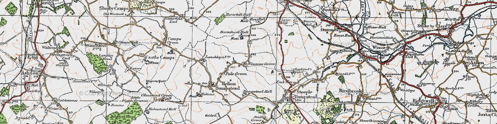Old map of Wiggens Green in 1920