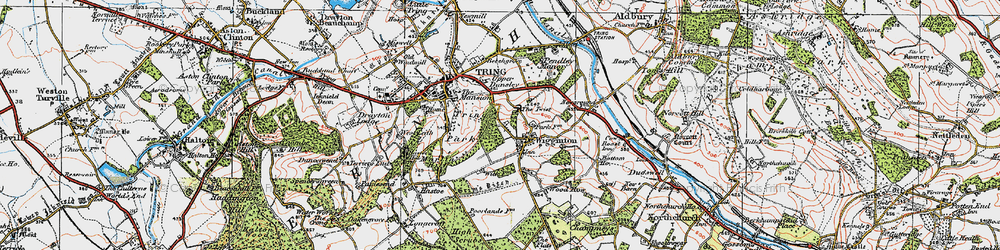 Old map of Wigginton in 1920