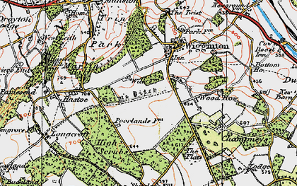 Old map of Wood Row in 1920