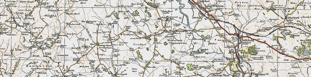 Old map of Wigglesworth in 1924
