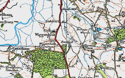 Old map of Wiggonholt in 1920