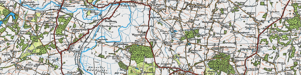 Old map of Wiggonholt in 1920