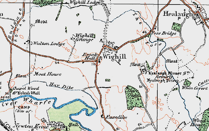 Old map of Wighill Grange in 1925