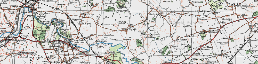 Old map of Healaugh Manor Fm in 1925