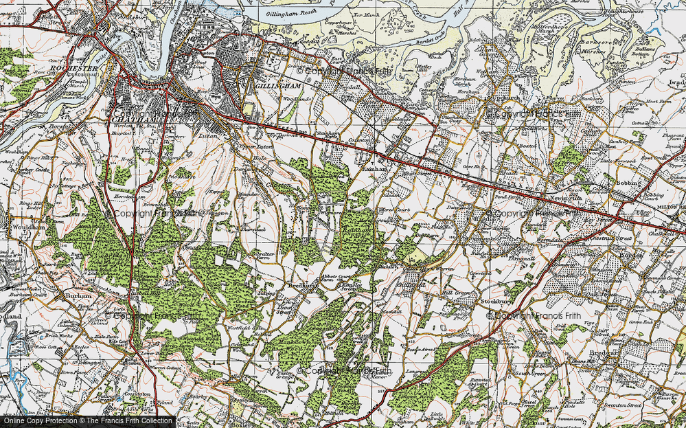 Old Map of Wigmore, 1921 in 1921