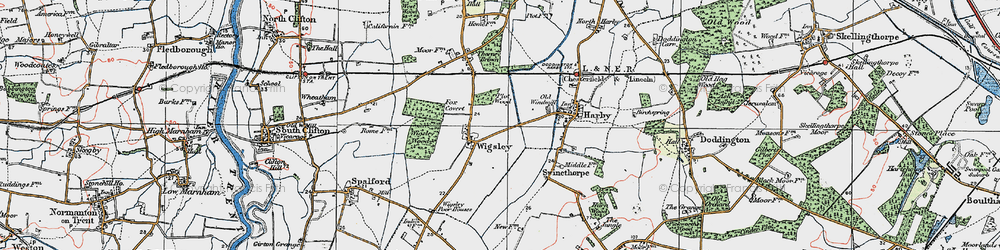Old map of Wigsley in 1923