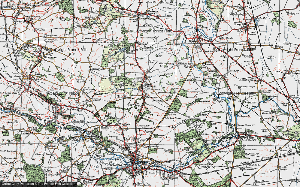 Old Map of Wigthorpe, 1923 in 1923