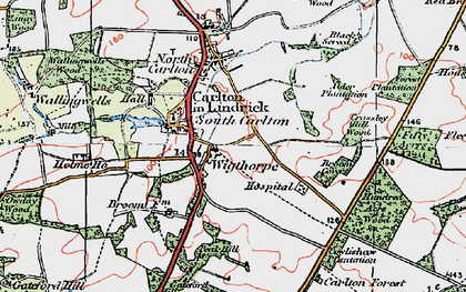 Old map of Wigthorpe in 1923