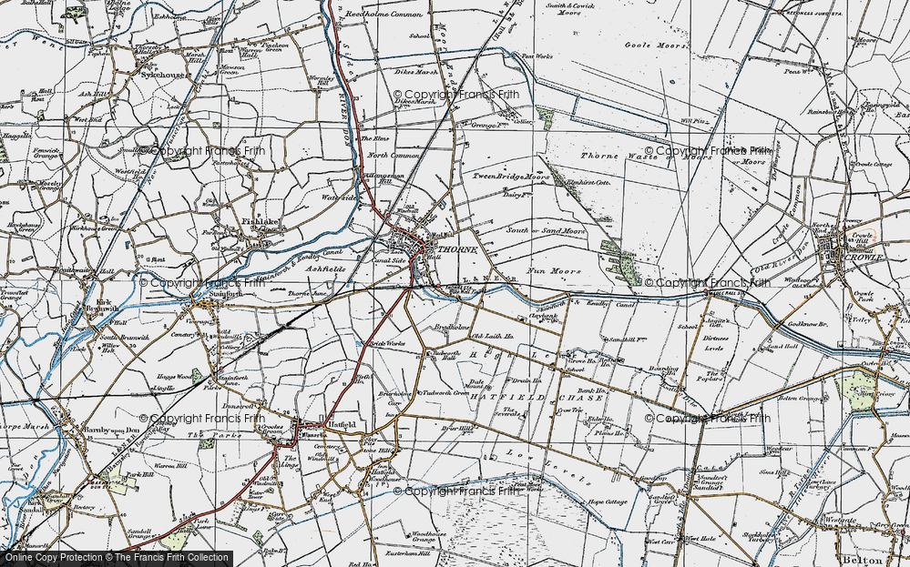 Old Map of Historic Map covering Bradholme in 1923