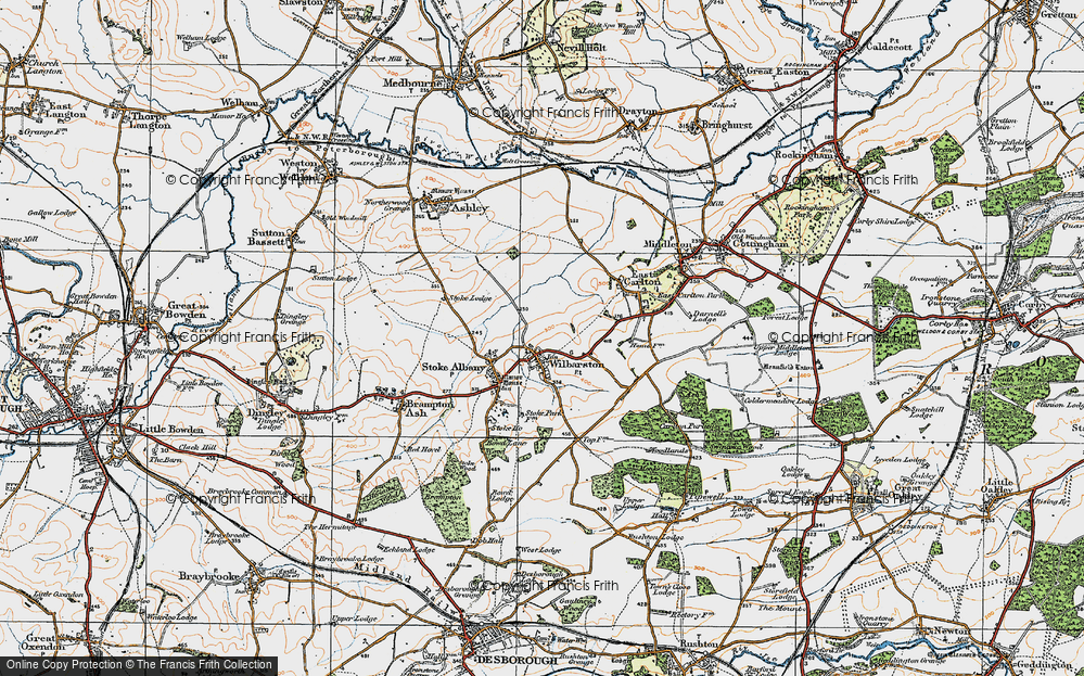 Old Map of Wilbarston, 1920 in 1920