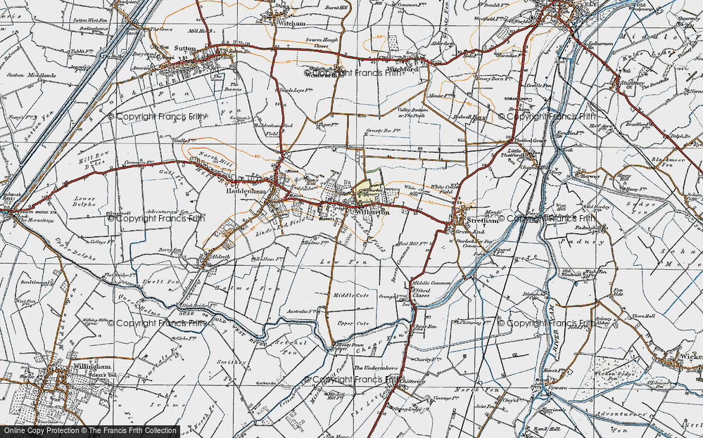 Old Map of Wilburton, 1920 in 1920