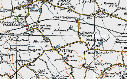 Old map of Wilby in 1921
