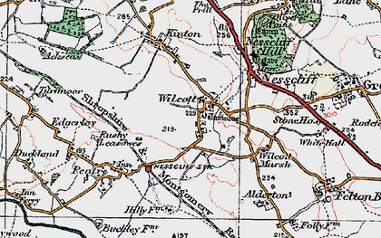 Old map of Wilcott in 1921