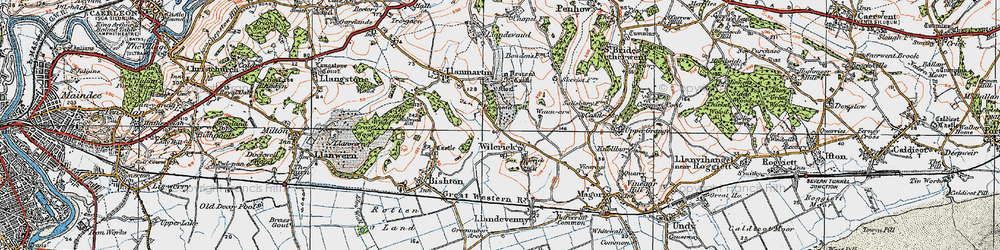 Old map of Wilcrick in 1919