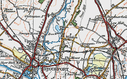 Old map of Wilden Pool in 1920