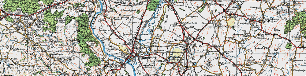 Old map of Wilden Pool in 1920