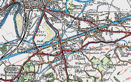 Old map of Wilderspool in 1923