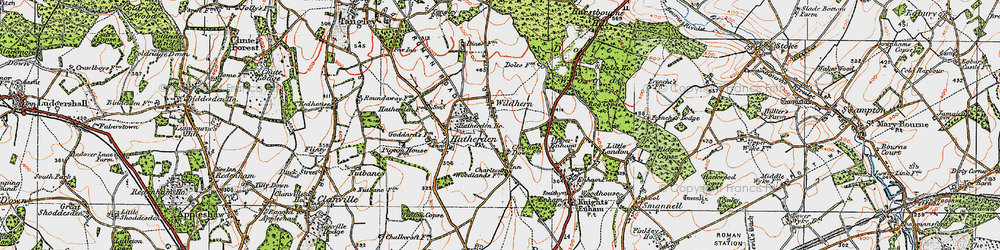 Old map of Wildhern in 1919