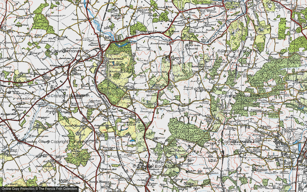 Old Map of Wildhill, 1920 in 1920