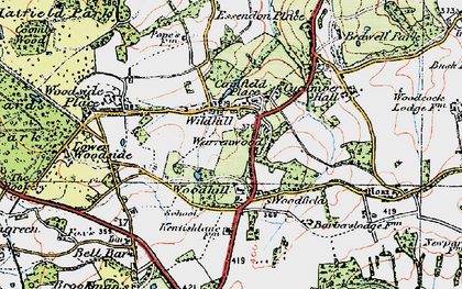 Old map of Wildhill in 1920