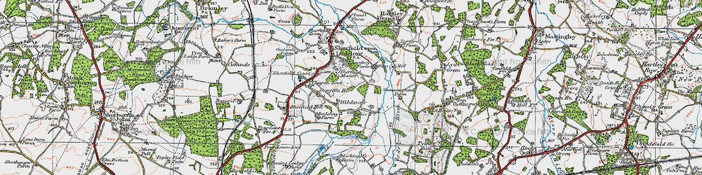 Old map of Wildmoor in 1919