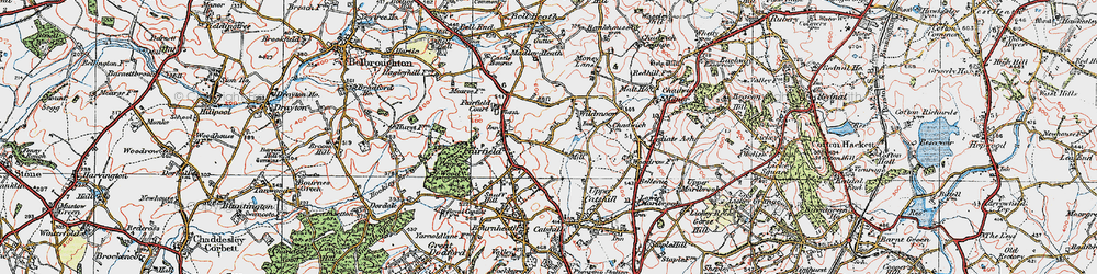 Old map of Wildmoor in 1921