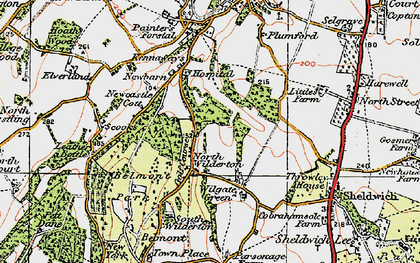 Old map of Wilgate Green in 1921