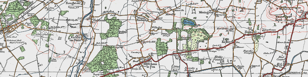Old map of Wilksby in 1923