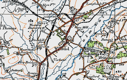 Old map of Willand in 1919