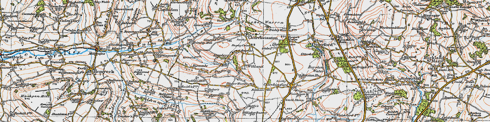 Old map of Willand in 1919