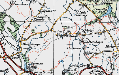 Old map of Willaston in 1921