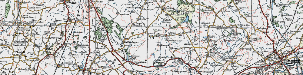 Old map of Wyrley in 1921