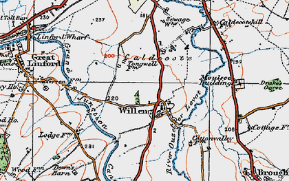Old map of Willen in 1919