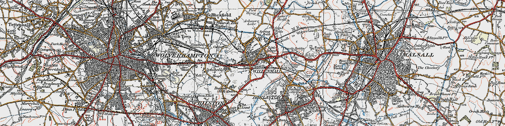 Old map of Willenhall in 1921