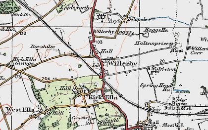 Old map of Willerby in 1924