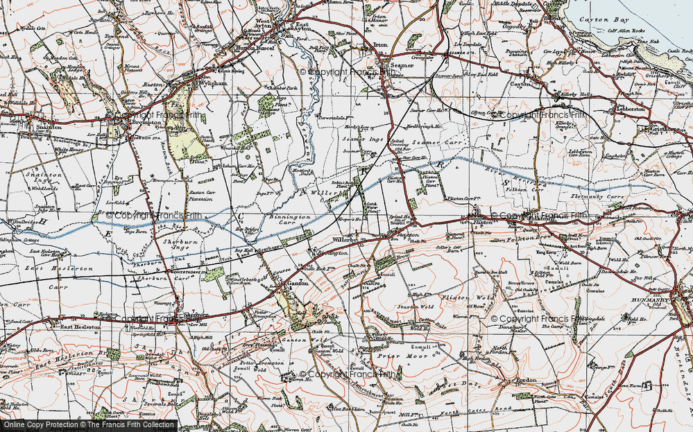 Old Map of Historic Map covering Willerby Carr in 1925